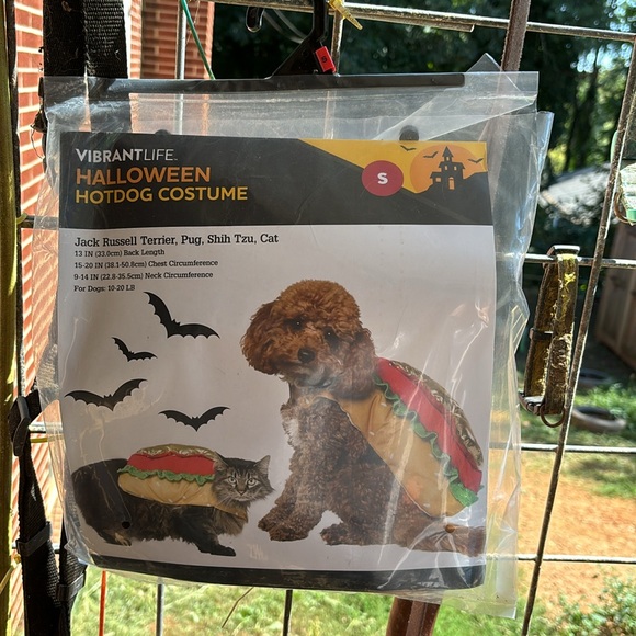 NWT Vibrant Life Halloween HotDog Costume Jack Russell Pug Shih Tzu Cat Back 13” - Picture 15 of 16